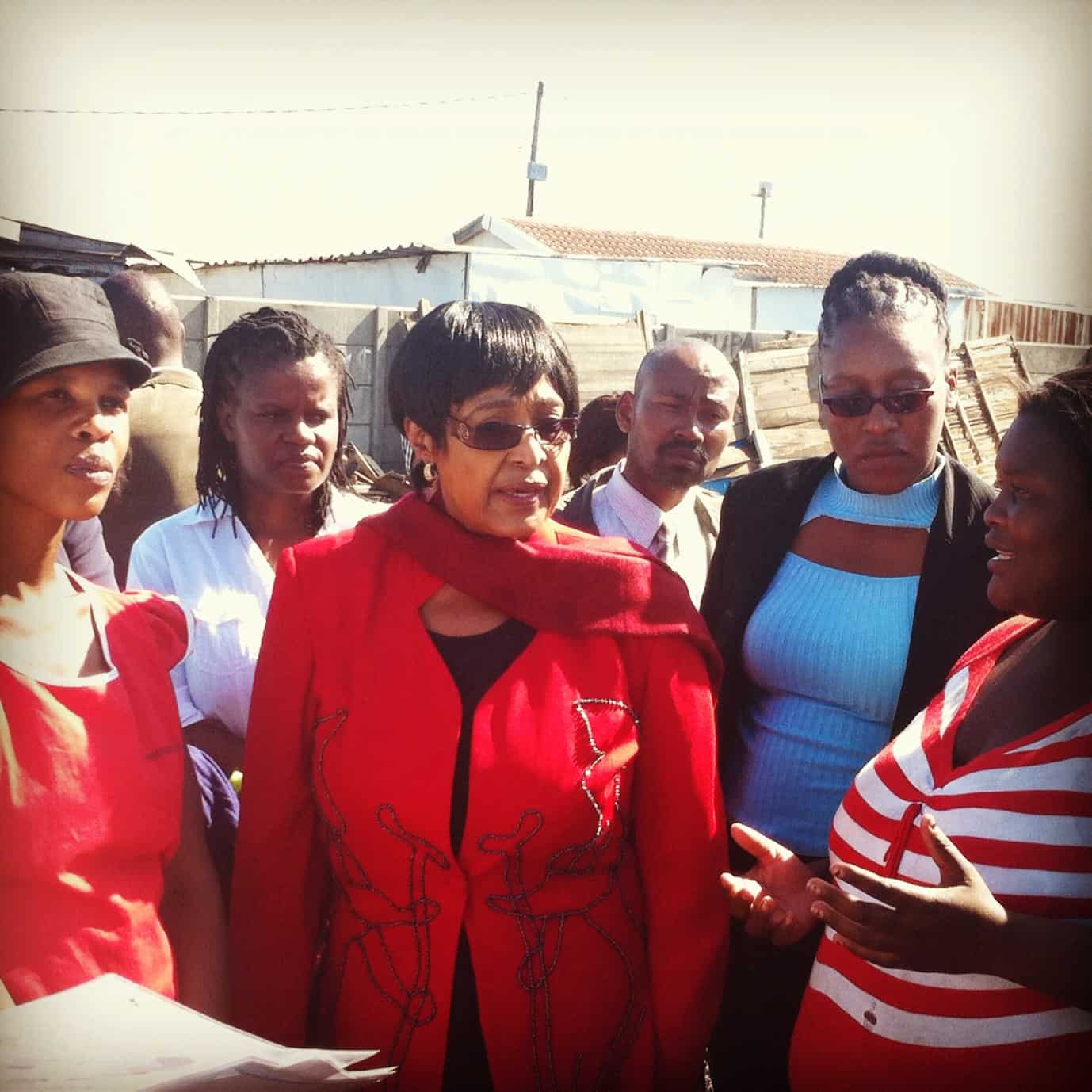 Winnie Mandela visits Sheffield Road, Cape Town